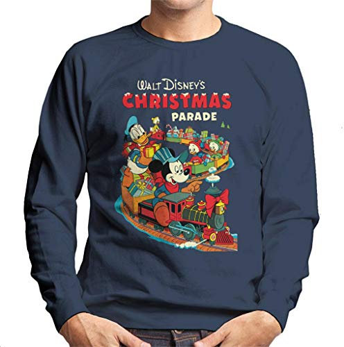 Disney Christmas Mickey Mouse Xmas Train Men's Sweatshirt Navy Blue