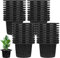 Jucoan 40 Pack 4 Inch Net Pots, Garden Slotted Mesh Net Cups, Plastic Orchids Pot Plant Nursery Basket with Wide Lip for Aquaponics, Hydroponics