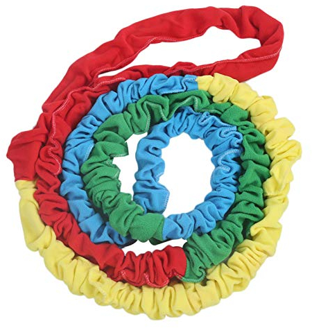 Vbestlife Stretchy Band, Colorful Elastic Cooperative Stretchy Band for Group Activities Special Needs 12 Feet