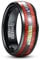 Phyonio 8mm Ring Herren Damen Schwarz Wolfram Ring mit Holz und Abalone Gewölbter Polished Paarring Ehering Verlobungsring Freundschaftsring Größe 62(19,7)