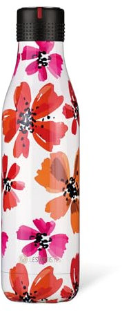 LES ARTISTES Paris A-8975 Bottle'Up, Thermos 750 ml, Bouteille isotherme, Gourde isotherme sans BPA, Réutilisable, Garde au chaud 12h et au froid 24h, Acier Inoxydable, Design Petals