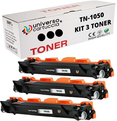 Universo Cartuccia® Toner kompatibel für Brother TN1050 TN-1050 Druckerpatronen Brother für DCP-1612W 1510 1512 1610W für MFC-1910W 1810 für HL-1210W 1212W 1110 1112 (3 TN1050)