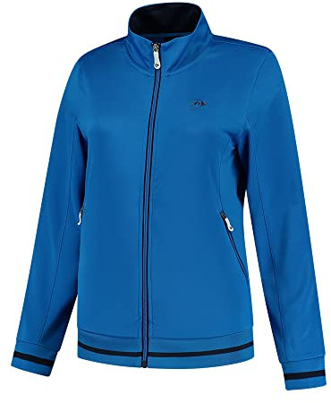 Dunlop Women's Club Ladies Knitted Jacket Tennis Shirt, Blu, L