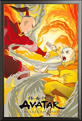 empireposter Avatar - Aang vs Zuko - Filmposter Kino Movie TV-Serie - Grösse 61x91,5 cm + Wechselrahmen, Shinsuke® Maxi Aluminium schwarz