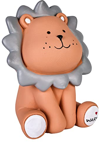 Delamiya Spardose Kinder, Braun Löwe Sparschwein, Bruchsichere Sparschwein aus Harz, Wiederverwendbare spardosen für Jungen, Mädchen und Erwachsene