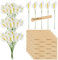 BETESSIN 144Pcs Künstliche Blumen Calla Lilien 2,3cm Kunstblumen Klein mit 90 Stickers Milchweiß Dekoblumen mit Metalldraht Gefälschte Blumen Party Hochzeit DIY Scrapbook Karten Dekoration