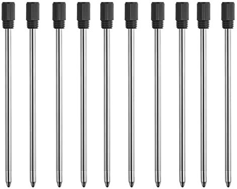10 x austauschbare Kugelschreiberminen, 0,7 mm schwarze Tinte, Rundspitze, glattes Schreiben, Kugelschreiberminen für Schule und Büro