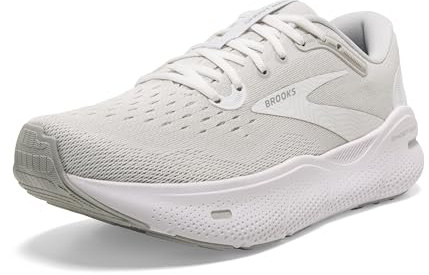 Brooks Herren Ghost Max Sneaker, Weiß/Auster/Metallic-Silber, 44.5 EU