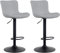 CLP 2er Set Barhocker Linus - Höhenverstellbare Barstühle - 360° Drehstühle Mit Rückenlehne Für Küche Und Bistro, Farbe:grau, Material:Kunstleder