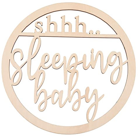 Toyvian Baby-schlaf-zeichen Klingelschild Nicht Klingeln Bitte Unterschreiben Bitte Nicht Klopfen Baby Mädchen Kinderzimmer Dekor Baby Schläft Kleiderständer Anhänger Babyzimmer Holz