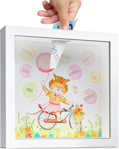 Taufgeschenk für Mädchen und Junge - Personalisierbare Spardose für kreative Geldgeschenke von Taufpaten und Familie - Verwandle Dein Geschenk in eine liebevolle Erinnerung