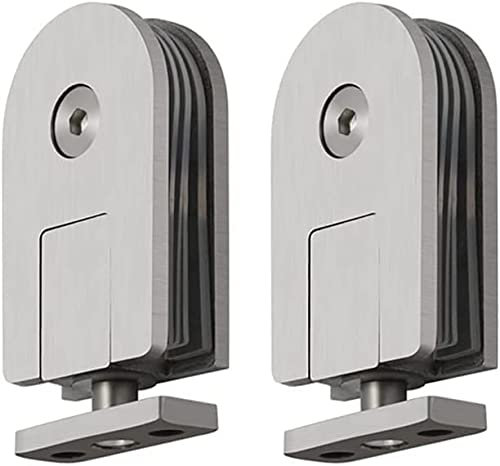 Modern Stainless Steel Shower Glass Door Hinge, 360° Pivot, Silver Brushed