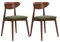 Konsimo Rabi 2 Esszimmerstühle Set - Modern Holzstuhl 79x45x47cm - Küchenstühle - Stuhl Esszimmer, Küche, Wohnzimmer - Universal Esstisch Stühle mit Weicher Polsterung - Grün/Mittlere Walnuss