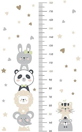 Herfair Kinder Höhe Diagramm Wandtattoo, Messlatte Baby Tiere Höhe Messen Diagramm Wandaufkleber Wandsticker Abnehmbar DIY Wandsticker für Kinderzimmer Decor (Kinder Messlatte)
