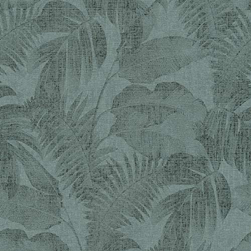 BRICOFLOR Papier peint feuille vert foncé Tapisserie jungle verte foncée moderne Papier peint intissé tropical salon & chambre adulte