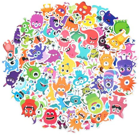 100 Stück Monster-Aufkleber, Monster-Partygeschenke, Geburtstagsdekorationen