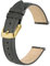 BISONSTRAP Elegante Leder Uhrenarmband, Schnellverschluss, Uhrenarmbänder für Damen und Herren, Kompatibel mit Uhrenanstößen von 14mm, Dunkelgrau (Goldene Schnalle)