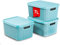 astor24 PREMIUM 3er XXL Set Aufbewahrungsbox Korb mit Deckel Organizer Ideal für Büro,Kleiderschrank, Schrank, Küche & Haushalt (Aquamarin, 3er Set 7 Liter)