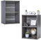 Iris Ohyama, Bücherregal, Set mit 2 Beistellmöbeln, Aufbewahrungsfächer aus Holz, Design, Solide, Büro, Schlafzimmer, Wohnzimmer - CX-2 - Eiche Grau