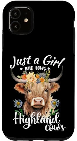 Just a Girl Who Loves Highland Cows Scottish Highland Cows Case for iPhone 11