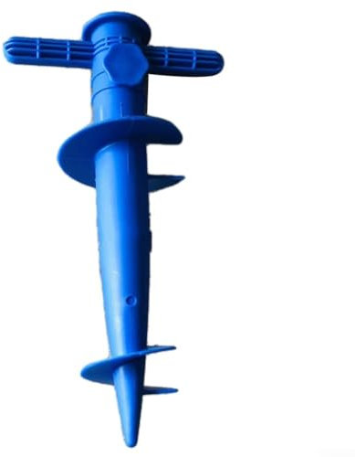 Base de parasol robuste pour la plage, la terrasse, et plus réglable et facile à utiliser (bleu)