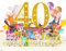 Magic Ants 40. Geburtstag Pop-Up Karte, 3D Geburtstagskarte mit goldener 40, Kuchen, Luftballons, Partyhüten, Feuerwerken und Geschenkdesign, mit Umschlag und Notizkarte