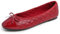 Feversole Women's Bow Tie Fashion Dress Slip On Shoes Round Toe Ballet Red Quilted Patent Toe Cap UK Size 6.5