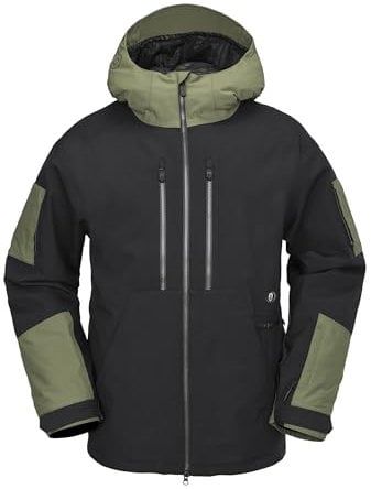 Volcom Herren Insulated Winter Jacket WFO Isolierte Snowboard Ski Baggy Fit Winterjacke, Schwarz S5, XL