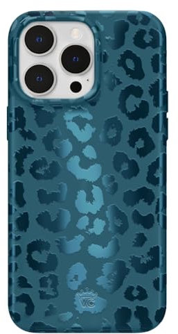 VELVET CAVIAR for iPhone 14 Pro Max Case - Compatible with MagSafe - 10ft Drop Tested - Metallic Navy Blue Leopard