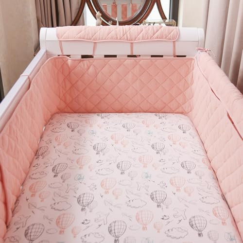 Baby Bettumrandung Nestchen Babybett Umrandung Bettumrandung Babybett, Nestchen Für Kinderbetten,Baby Bettumrandung,Krippenumrandung,Babybett Umrandungen (Rosa,60 * 15CM)
