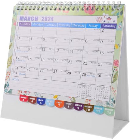 FUNOMOCYA Büro Kalender Haushaltskalender Dekorative Stehkalender Office Accessoire (amerikanische Version)
