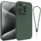 Andwing For iPhone 15 Pro Max Case,Silicone Case Soft Ultra For iPhone 15 Pro Max Phone Case Slim Protective Shockproof Cover Scratch-Resistant Microfiber Lining, 6.1 Dark Green