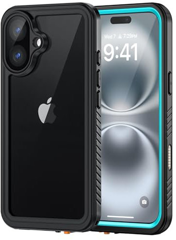 Lanhiem for iPhone 16 Plus Case, IP68 Waterproof Dustproof Shockproof Cases with Built-in Screen Protector, 360 Full Body Heavy Duty Rugged Phone Cover for iPhone 16 Plus - 6.7 inch (Blue)
