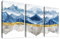 3 Pcs Montagna Nebbiosa Stampa su tela Con Cornice Grigio Blu Oro Montagna Paesaggio Pittura Quadri su tela Quadri Moderni Camera da Letto Soggiorno Decorazioni Murale 90x40cm(12x16x3pcs)