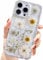 AMART for iPhone 16 Pro Case Flowers, Clear with Pressed Dried Flower Cute Glitter Design Women Girls Floral Aesthetic Soft TPU Phone Cover for iPhone 16 Pro (6.3 inch)
