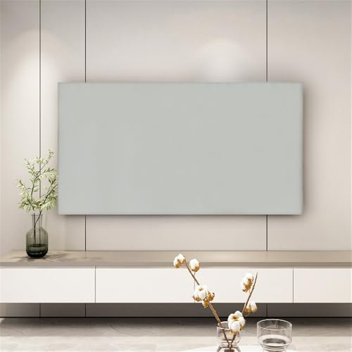 Hiseng TV Protector Cover, Dust-Proof TV/PC Display Protector Screen Cover All-Inclusive Elastic Indoor Living Room Decoration Dust Cover for 32” to 85”Display (55-65inch,Silver gray)