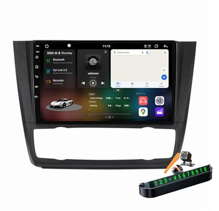 YLOXFW A,Y100S, Autoradio Android 14.0 Navi 2 DIN Stereo für B-MW 1 Series E88 E82 E81 E87 2004-2014 Sat GPS Navigation 9 Zoll Cartablet DVD Multimedia mit Carplay 4G 5G WiFi DSP SWC