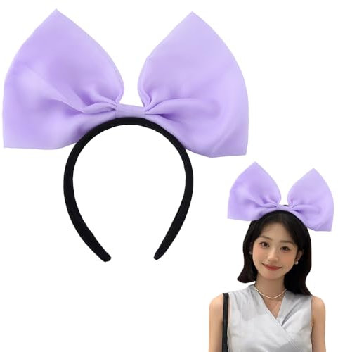 Lila große Schleife Stirnband für Frauen Mädchen Schleife Haarschmuck für Geburtstag Weihnachten Stirnband für Frauen Mädchen Bowknot Haarband Hoops Lila Schleifen Kopfschmuck Fliege Haarbänder