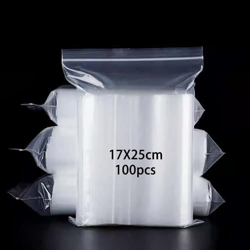 newlng 100piece Resealable Plastic Bags 17cm * 25cm Grip Seal Bag Clear Small Plastic Bags Sealable Suitable for Books Clothes Hats Scarves Shoes Travel Office Storage Sorting
