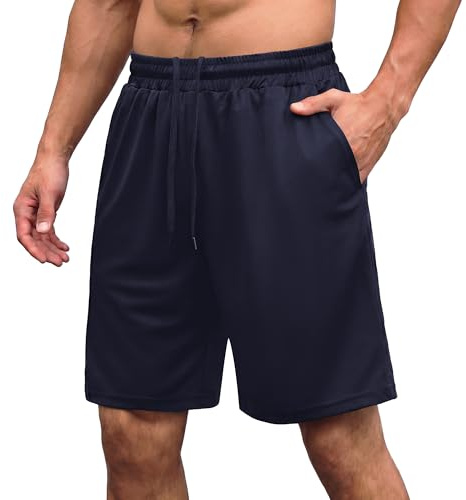 AMIYOYO Sporthose Herren Kurz Sommer Shorts Mit Taschen Dunkelblau, 3XL