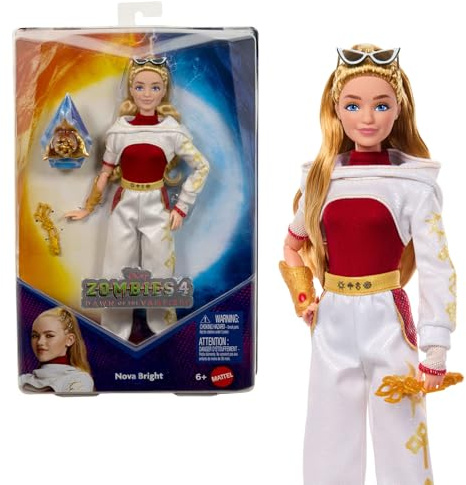 Mattel Disney Zombies 4: Dawn of the Vampires Nova Bright Fashion Doll with Removable Outfit & 5 Accessories, Inspired by the Movie, JFG33