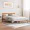 Myheimly Massivholzbett Kiefer Bettgestell Bett Holzbett Einzelbett Futonbett Bettrahmen Schlafzimmerbett Schlafzimmermöbel ohne Matratze Wachsbraun 120x200 cm Kiefernholz