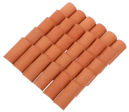 OFFSCH Miniatur Dachziegel 30 Stück Realistische Kleiner Fliesen Für Basteln Selbstgemacht Puppenhaus Modellgebäude Zubehör Klein
