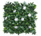 Well Home Jardín Vertical Artificial, Panel de Seto 100x100cm, para decoración Interior y Exterior - De Hojas Verdes y Flores Blancas