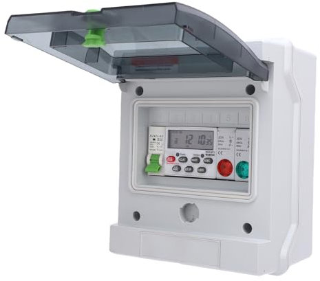 Outdoor Mechanical Timer Switch for Water, Pool Pump Outdoor Water Proof Distribution Box, 32A Electrical Time Control Switch Programmable Digital Timer for Street Light Pump