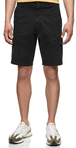 KRONSTADT Herren KSAllen Cargo-Shorts aus Stretch Twill | Bermuda Männer Sommerhose aus Baumwolle Black, XL