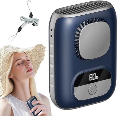 Sionhiuo Ventilador Portátil de Cintura - Ventilador Portátil de Cuello - Dispositivo Personal De Enfriamiento Portátil Para Trabajo En Obra Casa Acampada En La Cocina Mujeres Hombres Y Exteriores