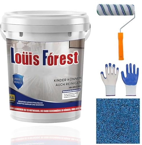 Gienslru Resina Epoxi Suelo, Louis Forest Epoxy Floor Paint, Resina Epoxi Transparente, Pintura Epoxica Para Suelos, Re-sina Epoxica Para Suelos,Revestimiento De Pisos Epoxy, Garaje (azul oscuro)