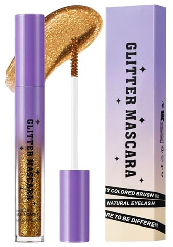 Fuuxtci Mascara Glitter, Mascara a Lunga Tenuta, Impermeabile Allungamento Arricciamento Effetto Duraturo Trucco Ciglia per Serata Festa Palco Eventi Speciali