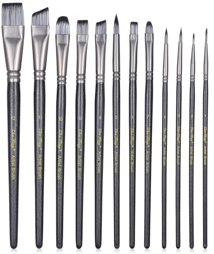 12 Stück Künstlerpinsel Set, Kinderschminken Pinsel Kit Acrylfarben Pinsel | Kleine Künstler Pinselset, Körperkunst, Art Make Up, Für Acryl Öl Maler, Aquarell, Gesicht Körper Bemalung, Felsen Leinwand